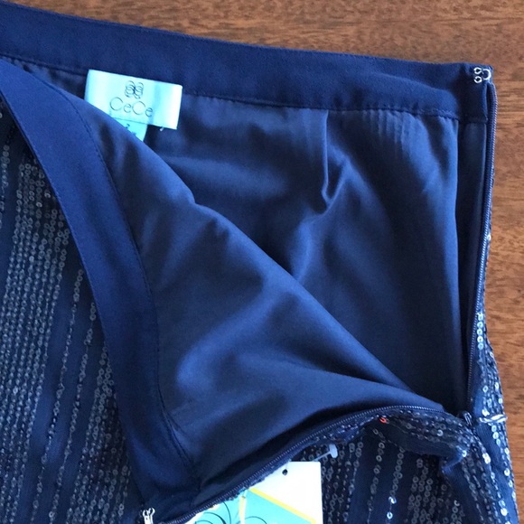 CeCe Bohemian Luxe navy blue sequin mini skirt - Picture 6 of 11